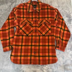 Wild Fable Women's Flannel Jacket Button-up Rust/Orange/Green/Gold/Pink Sz Med
